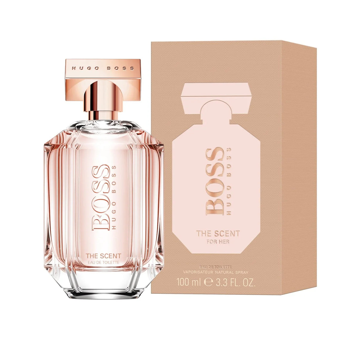 Caja de Hugo Boss The Scent For Her EDP 100ml, presentación original de fragancia femenina Hugo Boss