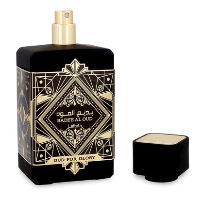 Caja de presentación de lujo del perfume Lattafa Bade'e Al Oud Oud For Glory 100ml