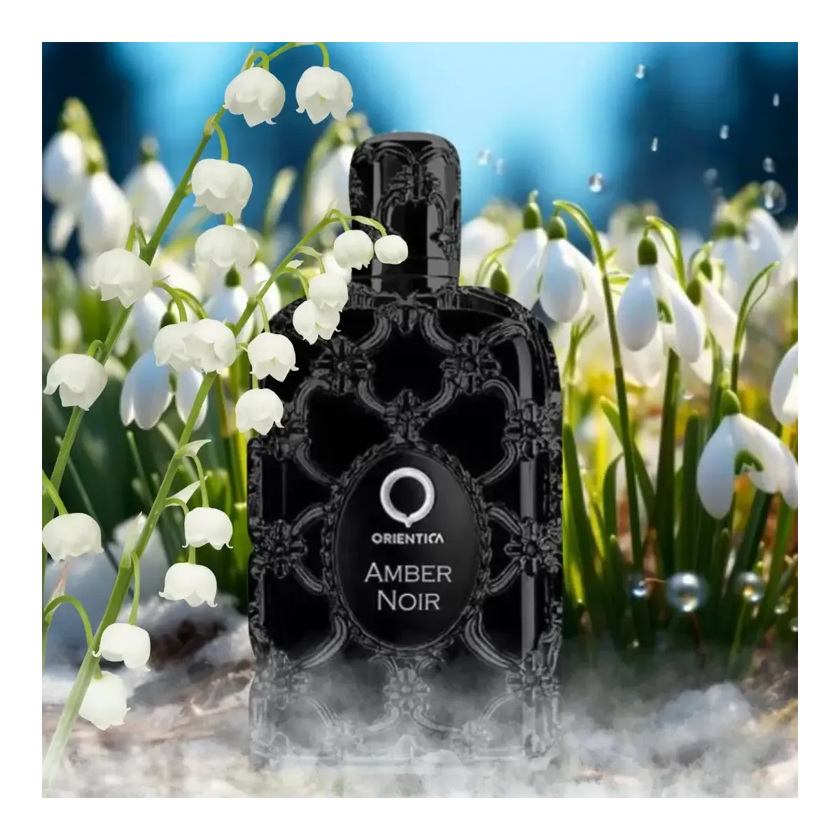 Caja de presentación oficial del perfume unisex Orientica Amber Noir EDP 80ml