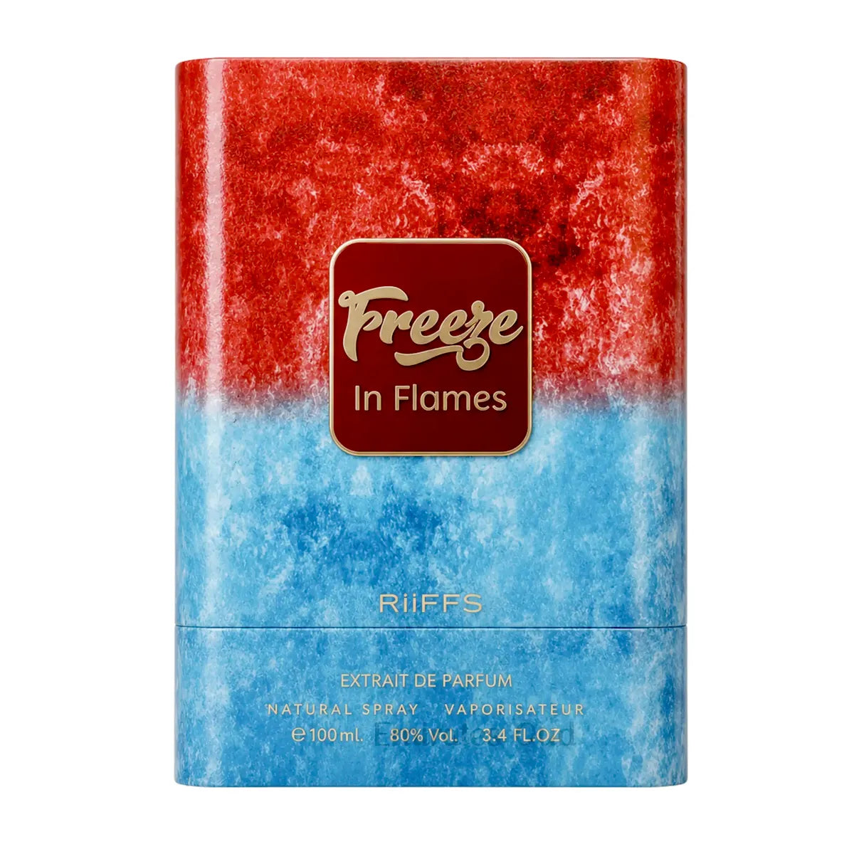 Caja de presentación oficial del perfume Riiffs In Flames Freeze Extrait de Parfum 100ml