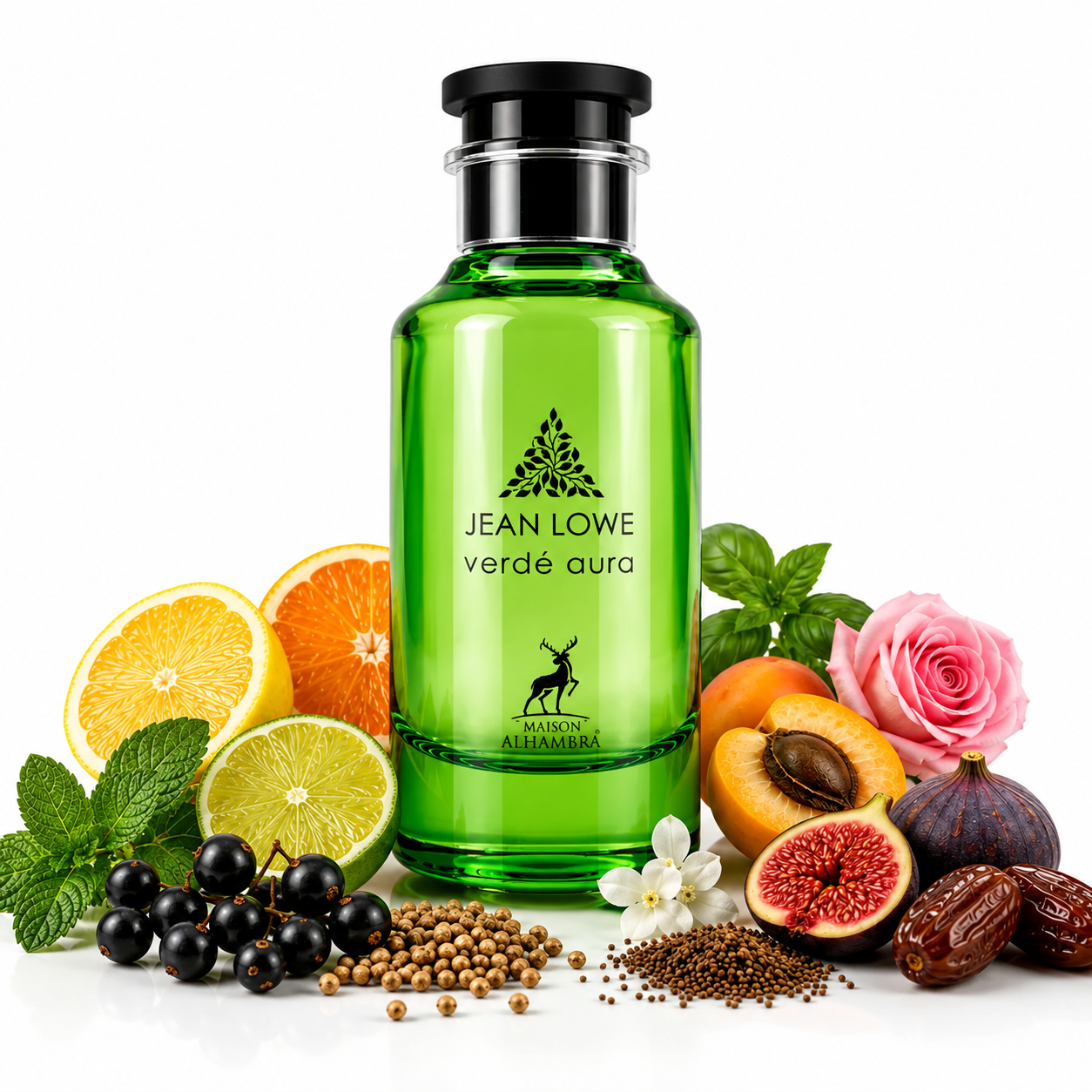 Caja original del perfume Jean Lowe Verde Aura Maison Alhambra 100ml EDP