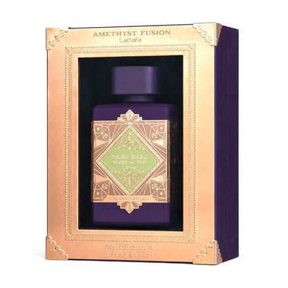 caja Lattafa Badee Al Oud Amethyst Fusion Eau de Parfum 100 ml para mujer y hombre