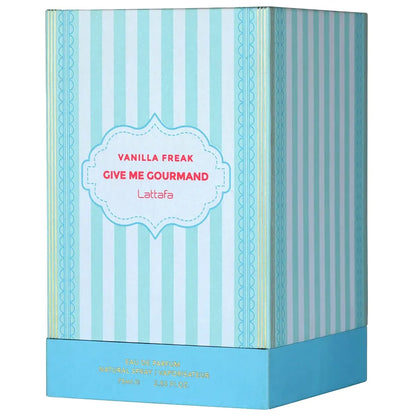 Caja original del perfume Lattafa Vanilla Freak presentación femenina