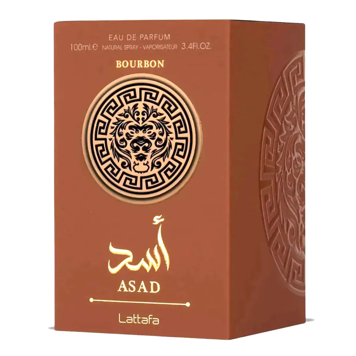 Caja original del perfume Lattafa Asad Bourbon 100ml EDP