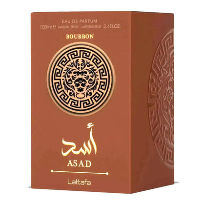 Caja original del perfume Lattafa Asad Bourbon 100ml EDP
