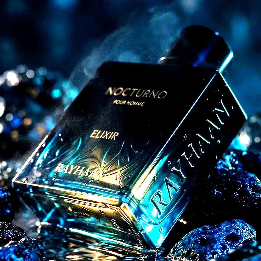 Caja original del perfume Rayhaan Nocturno Elixir 100ml EDP