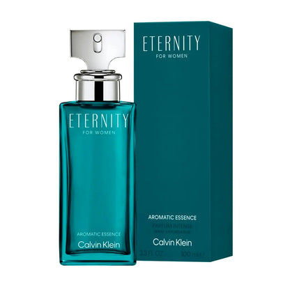 imagen del perfume calvin klein eternity aromatic essence para mujer de 100 ml con su frasco moderno y elegante