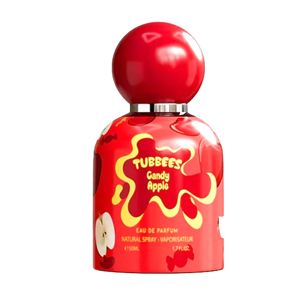 frasco de tubbees candy apple edp 50 ml, perfume unisex dulce y afrutado.