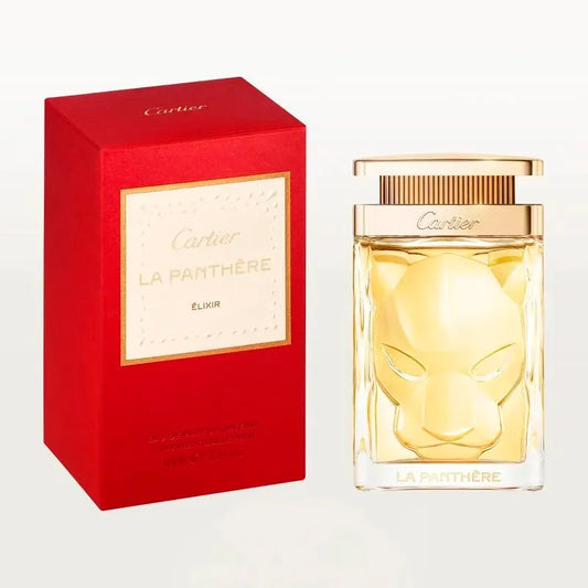 imagen del perfume cartier la panthere elixir para mujer frasco elegante de cien mililitros eau de parfum