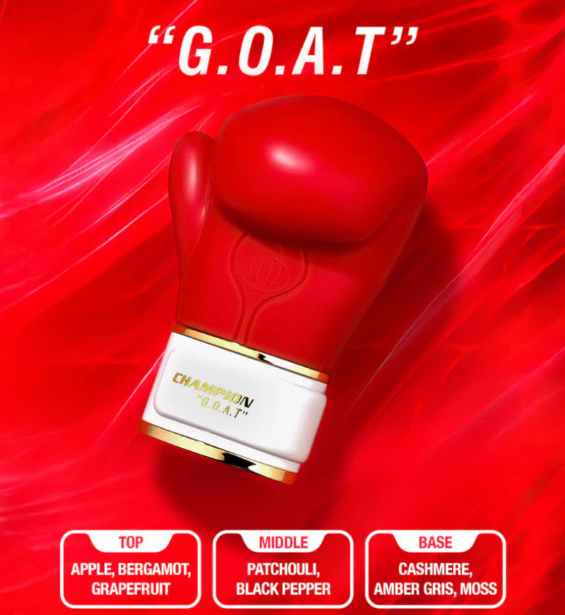 Vista lateral del perfume Champion Goat Fragrance World 100ml
