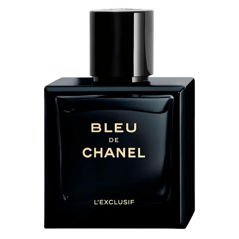 Frasco Chanel Bleu L'Exclusif Eau de Parfum diseño elegante azul oscuro