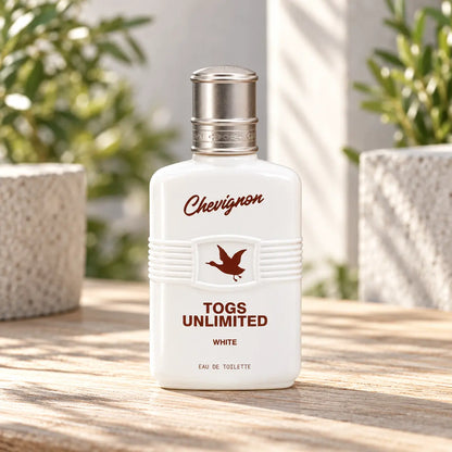 Presentación de Chevignon Togs Unlimited White EDT 100 ml para hombre con vaporizador