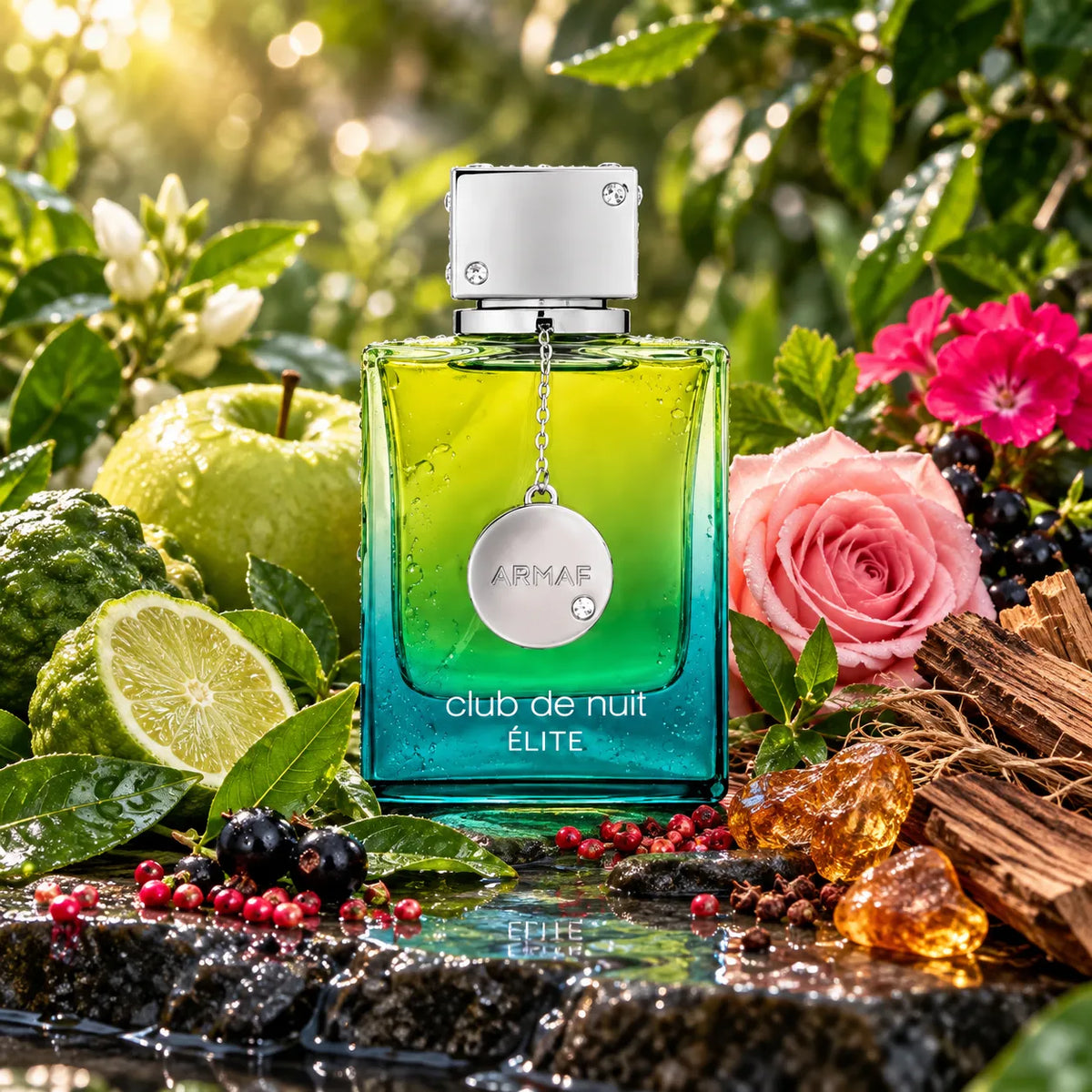 Vista completa de Armaf Club de Nuit Elite EDP 105 ml, fragancia fresca y amaderada