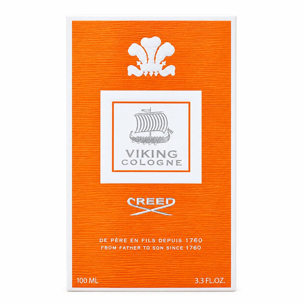 caja original de perfume creed viking cologne edp 100 ml para hombre sobre fondo blanco
