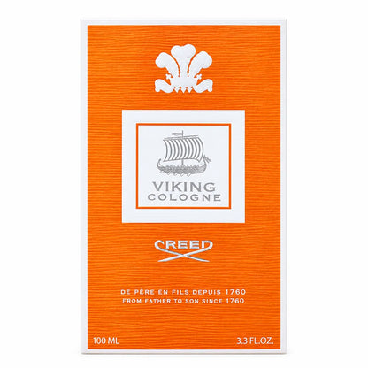 caja original de perfume creed viking cologne edp 100 ml para hombre sobre fondo blanco