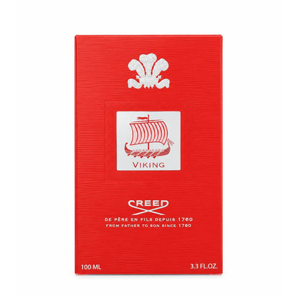 caja original de perfume creed viking edp 100 ml para hombre sobre fondo blanco