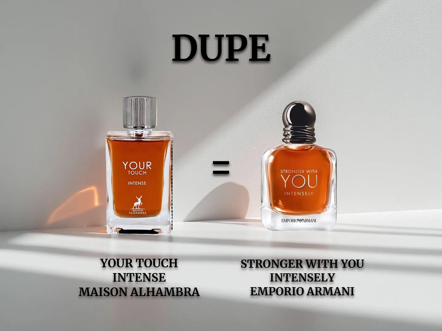 Detalle del atomizador y tapa dorada del perfume Your Touch Intense