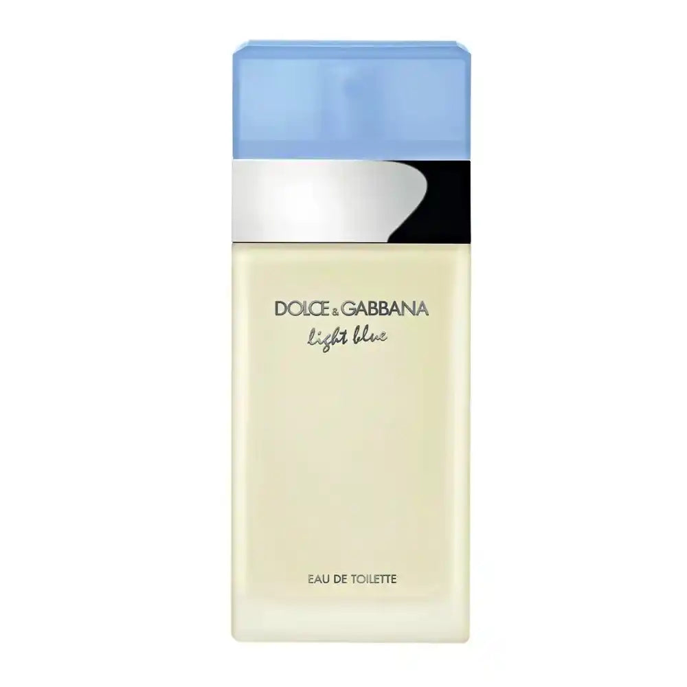 Frasco frontal de Dolce & Gabbana Light Blue EDT 100 ml, perfume fresco para mujer.
