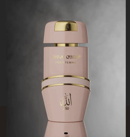 Perfume Dubai Queen Jo Milano 100ml Eau de Parfum fotografía artística con fondo dorado