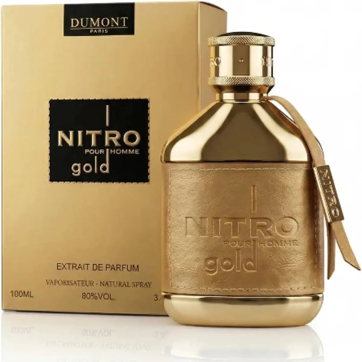 Dumont Nitro Gold Extrait de Parfum 100ml para hombre, perfume fresco con notas frutales, cítricas y acuáticas