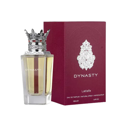 perfume dynasty de lattafa 100ml eau de parfum fragancia amaderada especiada para hombres y mujeres con bergamota y jengibre