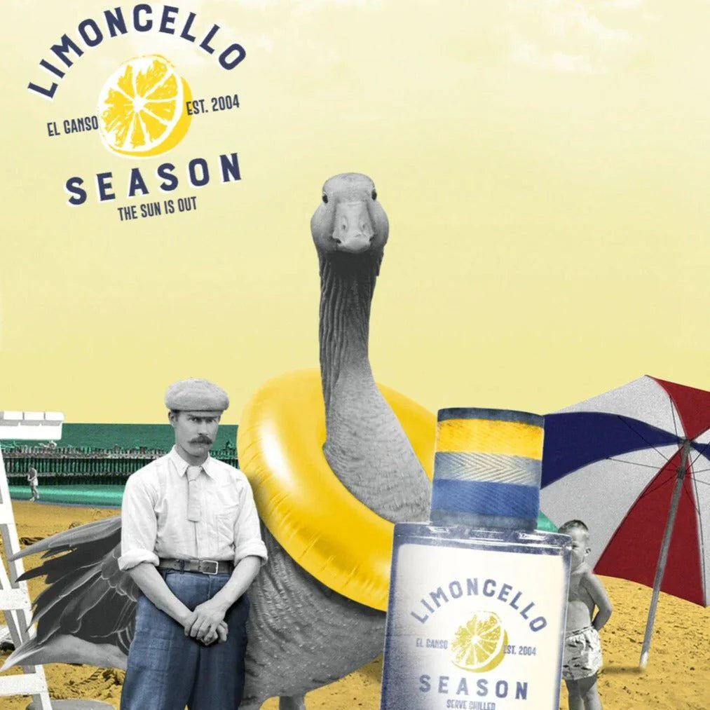 Detalle del frasco del perfume El Ganso Limoncello Season resaltando su tono luminoso y moderno