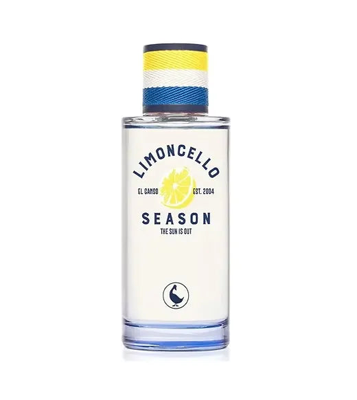 Vista frontal del perfume El Ganso Limoncello Season mostrando su etiqueta y diseño elegante