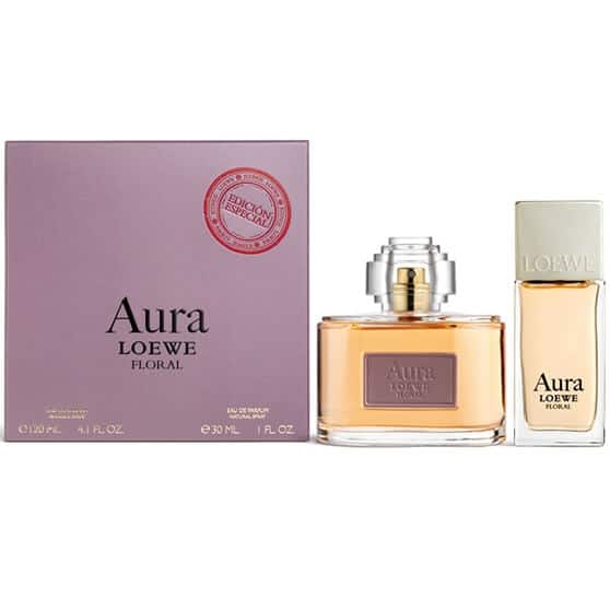 Estuche Loewe Aura Floral Set Estuche de perfume Aura Floral de Loewe Eau de Parfum 120 ml con presentación refinada