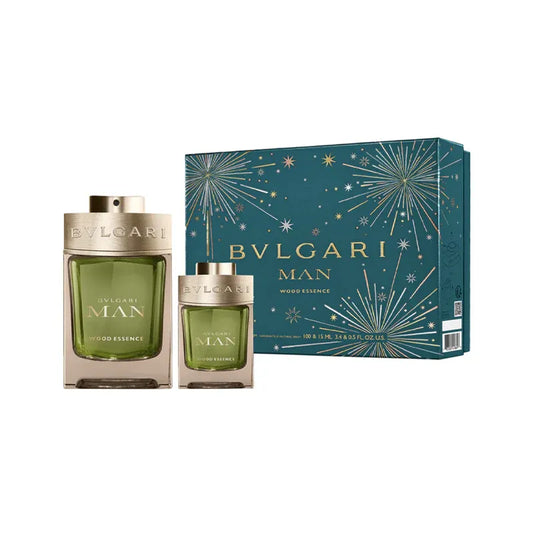 Estuche Bvlgari Wood Essence Set para hombre EDP 100ml con intensa fragancia amaderada especiada
