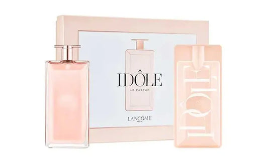 Estuche rosa premium de Lancôme con perfume Idôle Le Parfum EDP 100ml y complementos
