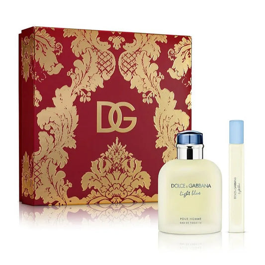 Estuche azul de Dolce&Gabbana con perfume Light Blue Pour Homme EDT 125ml y accesorios
