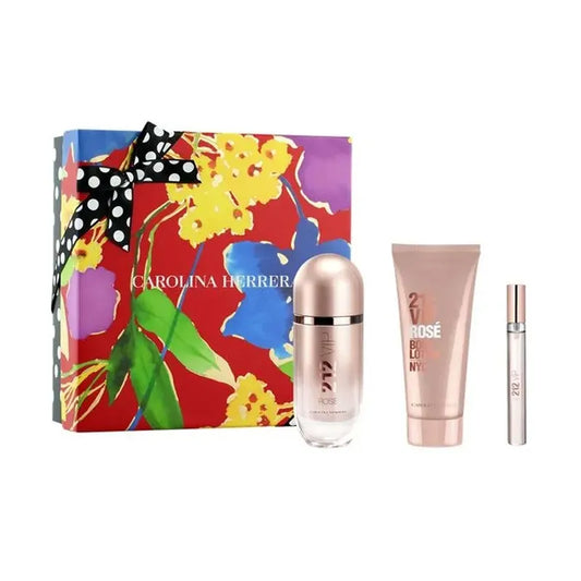 Estuche Set 212 VIP Rose de Carolina Herrera para mujer Eau de Parfum 80ml con sofisticada fragancia floral frutal
