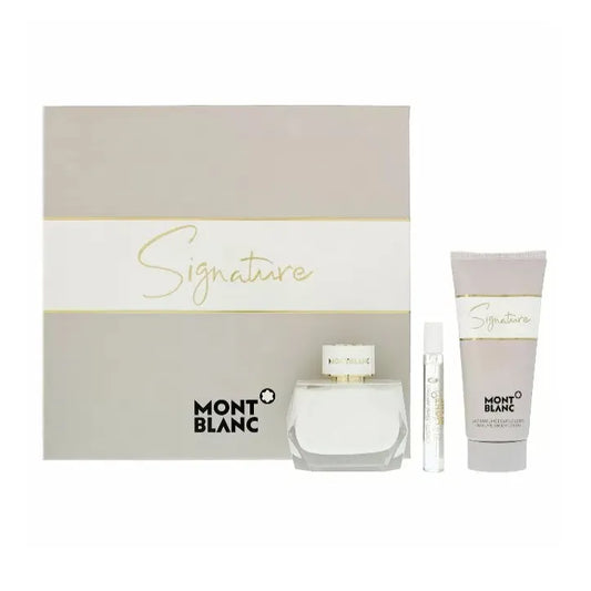 Estuche rosa premium de Montblanc con perfume Signature EDP 90ml y accesorios

