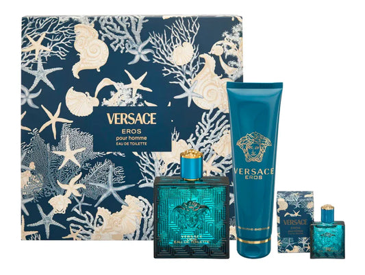 estuche eros pour homme versace edt 100ml para hombre con fragancia aromática fougère y diseño exclusivo de la marca italiana