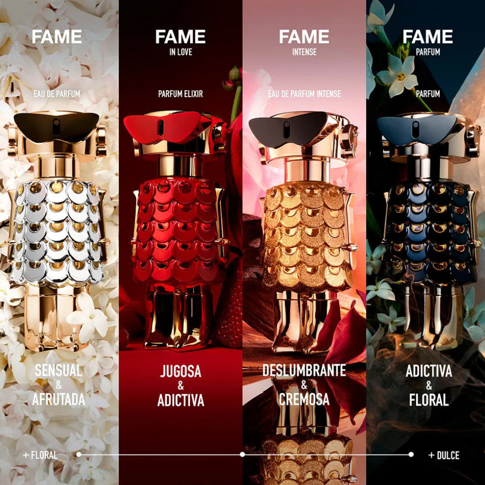 Presentación original del perfume Fame In Love Rabanne 80ml