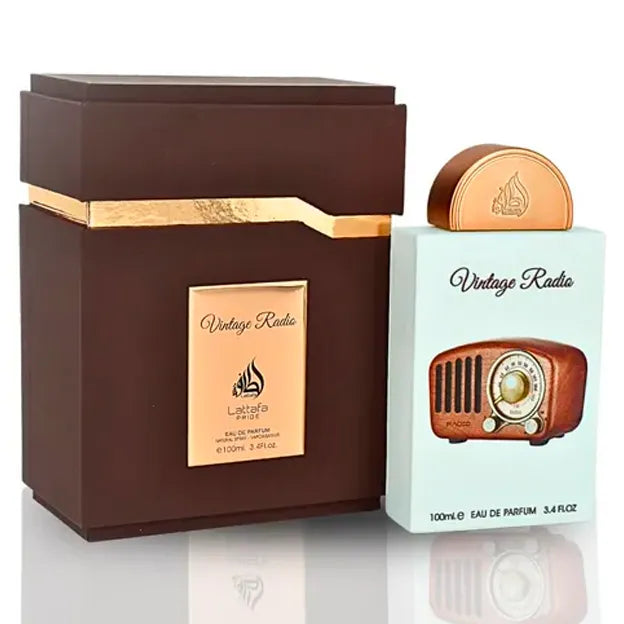 Eau de Parfum Lattafa Vintage Radio 100ml fragancia única unisex de larga duración

