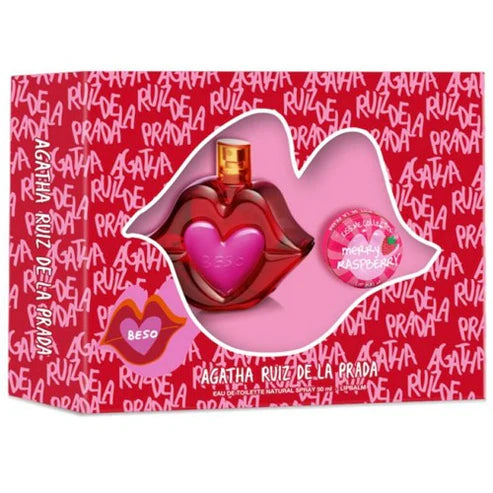 Fragancia Beso Agatha Ruiz de la Prada Set mujer 100 ml Eau de Toilette con esencia de fresa peonía y vainilla perfecta para quienes buscan un aroma coqueto y femenino

