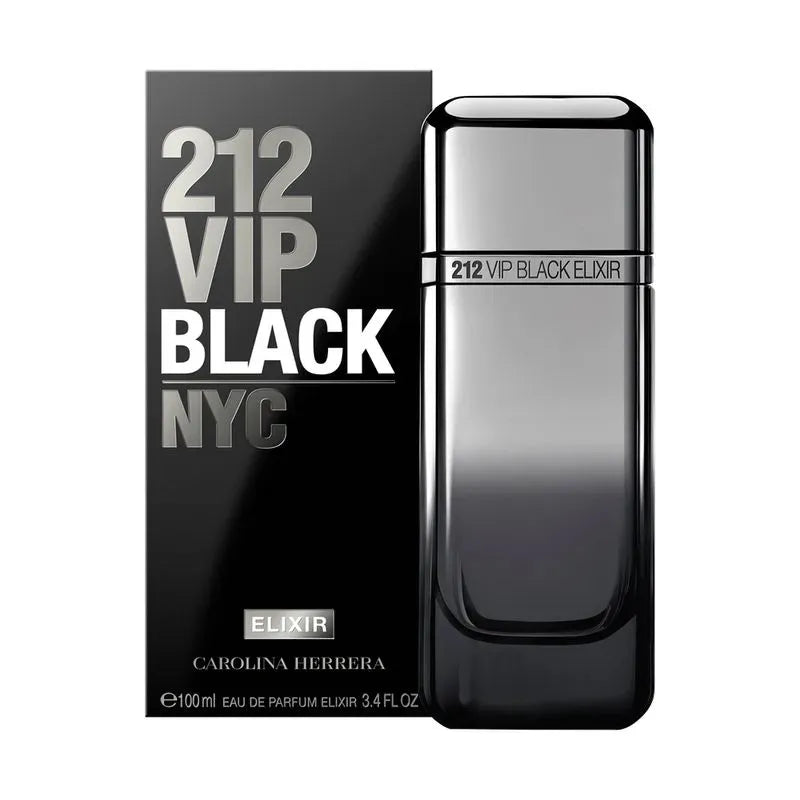 Fragancia masculina Carolina Herrera 212 VIP Black Elixir EDP 100ml con intensas notas especiadas
