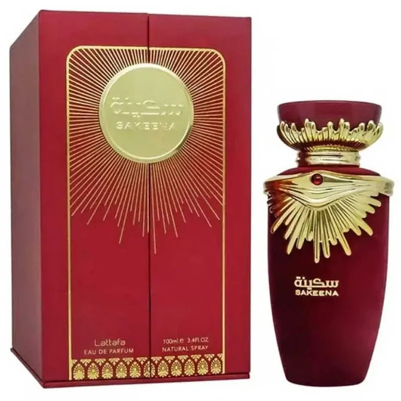 Fragancia árabe Lattafa Sakeena mujer con notas de frutas flores y almizcle 100ml spray natural
