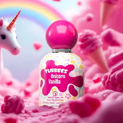 Fragancia femenina Tubbees Unicorn Vanilla con notas de vainilla caramelo y almendra