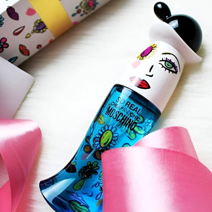 fragancia moschino so real cheap and chic original 100ml edt para mujer con notas florales frutales y frasco artístico multicolor