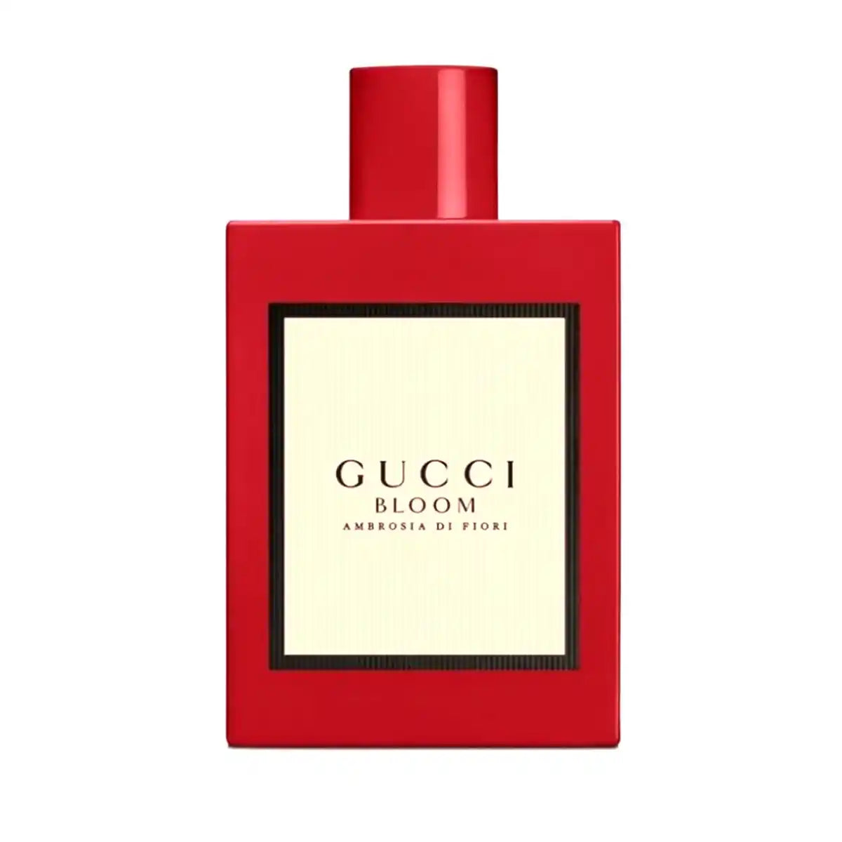Frasco de Gucci Bloom Ambrosia di Fiori EDP Intense 100 ml, perfume floral para mujer