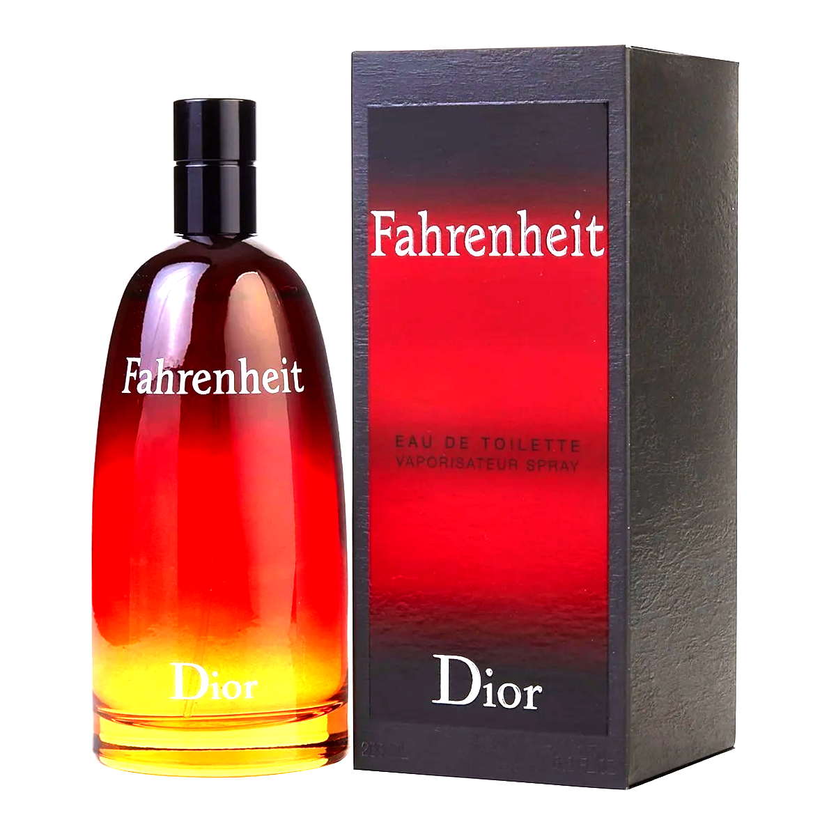 Frasco de Christian Dior Fahrenheit EDT 100ml, perfume masculino con diseño icónico y aroma amaderado con cuero