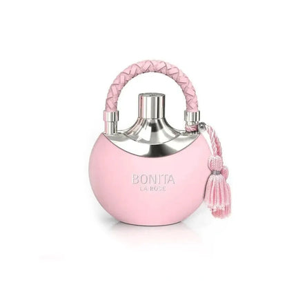 detalle del frasco de bonita la rose de le falconé, perfume floral femenino