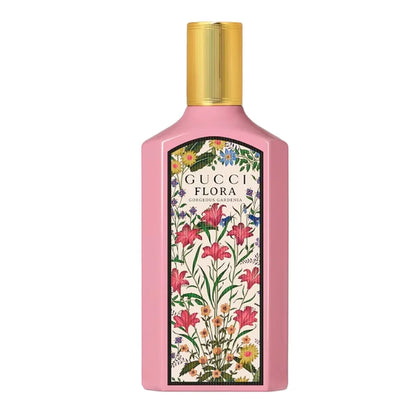 Frasco de Gucci Flora Gorgeous Gardenia EDP 100 ml, perfume floral dulce para mujer