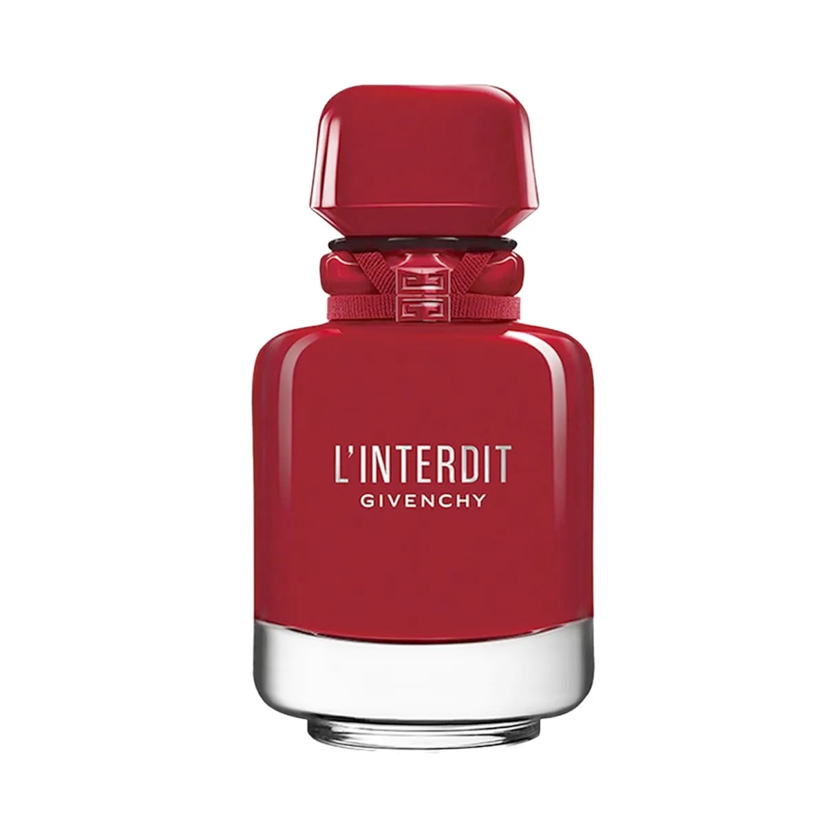Frasco monocromático rojo opaco de lujo del perfume Givenchy L'Interdit Rouge Ultime