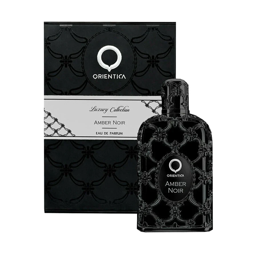 Frasco de diseño negro y dorado de lujo del perfume árabe Orientica Amber Noir 80ml