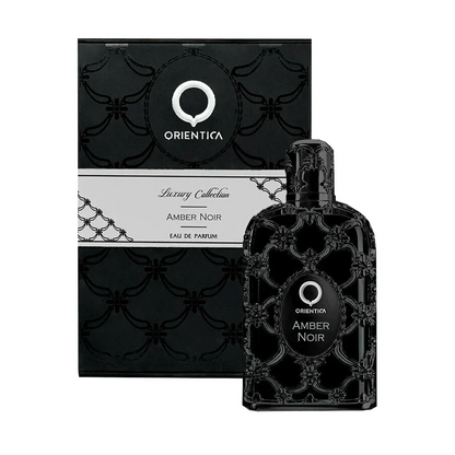 Frasco de diseño negro y dorado de lujo del perfume árabe Orientica Amber Noir 80ml