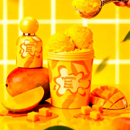 Detalle del frasco Sweet Mango Melody Tubbees fragancia frutal dulce unisex