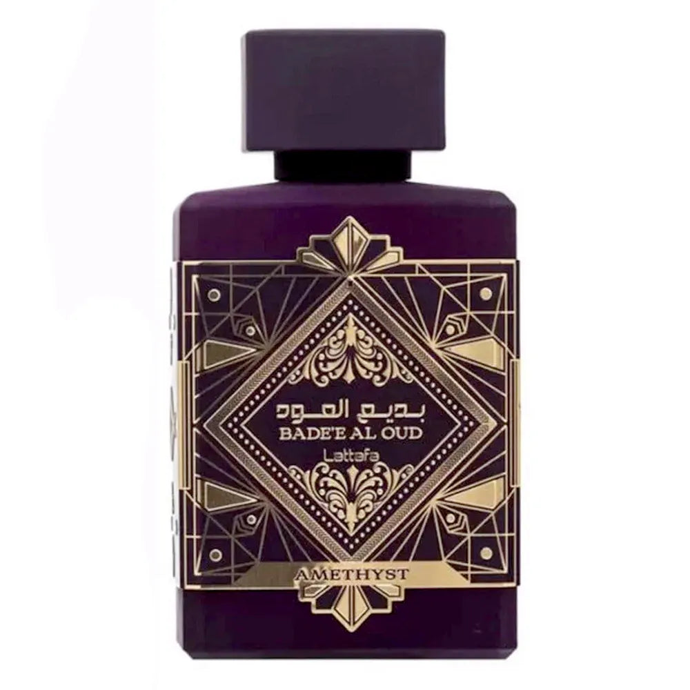 Frasco del perfume Bade'e Al Oud Amethyst Lattafa Eau de Parfum
